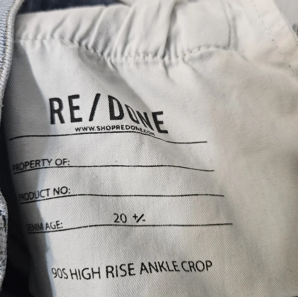 Re/Done 90s high rise ankle crop size 25